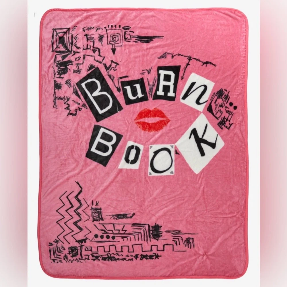 Mean Girls Pink “Burn Book” Blanket- New